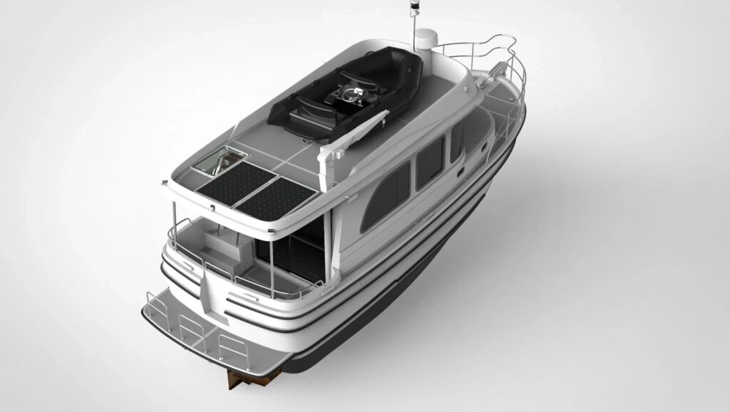 CJS Marine CH-SEDAN31 – Overhead View CJS Marine CH-SEDAN31 sedan yacht overhead exterior rendering