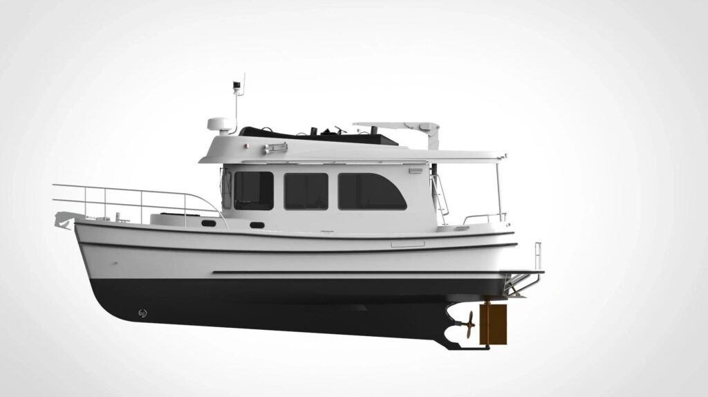 CJS Marine CH-SEDAN31 – Side Profile CJS Marine CH-SEDAN31 sedan yacht side profile rendering
